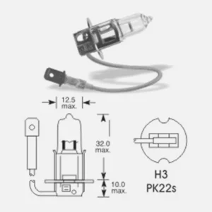 LLB453 12V 55W PK22s H3